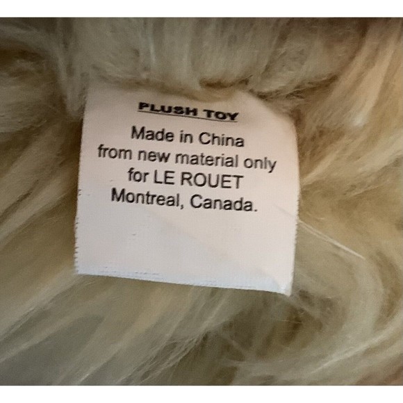 Lion Plush Stuffed Animal Le Rouet Canada Jouet en Peluche Paw Print Ribbon 16" - Picture 14 of 15